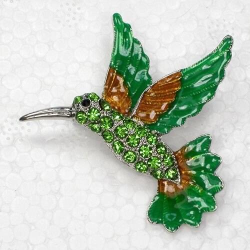 Rhinestone Enamel Bird Pin brooches C2107 K