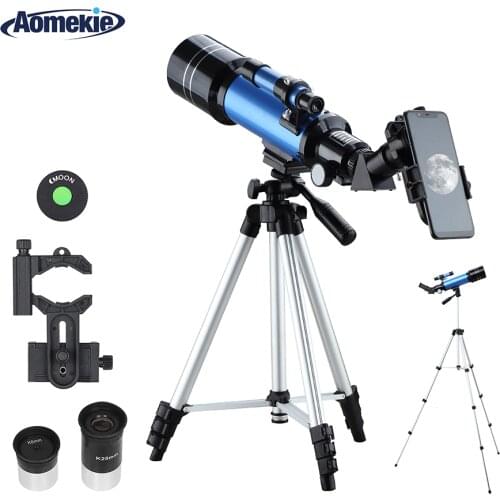 AOMEKIE 70400 Telescope for Beginner with Adjustable Tripod Phone Adapter Erect-Image Moon Watching Terrestrial Space Monocular