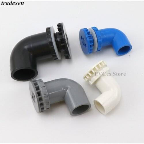 1Pcs PVC Pipe 90° Elbow Aquarium Fish Tank Drain Joints Home DIY Water Supply Tube Fittings Drainage Connectors ID 20~50mm