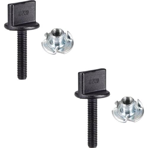 Uxcell M4 x 20mm Thumb Screw with T Nut Plastic Screws Metric Thread 2 Pcs