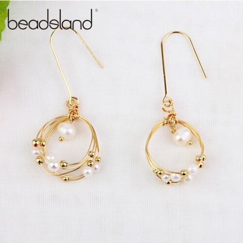 Beadsland Drop Earrings Freshwater Pearls Beads Gilding Coil Fashion Ethnic For Woman Girl Party Festival Hot Sell Gift 40059