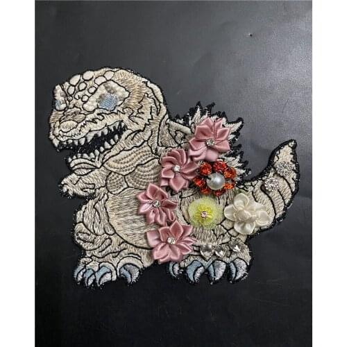 Little Monster Print Embroidery Denim T-shirt Patch Cloth Stickers Home Decoration Painting Accessories New DIY Handmade Jewelry