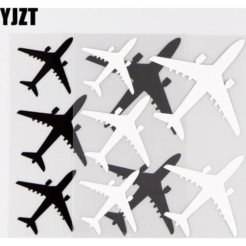 YJZT 13X15.7CM New Aircraft Detachable Vinyl Decal Car Stickers Windows Decor Black / Silver 10A-0126