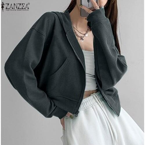 Женские короткие толстовки ZANZEA China At AliExpress