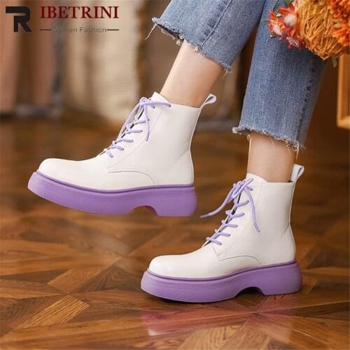 Womens Ankle Boots Short High Quailty Chunky Heel Lace Up Goth Shoes Woman Brand New Design Classic Hot Sale 2021 Winter Autumn
