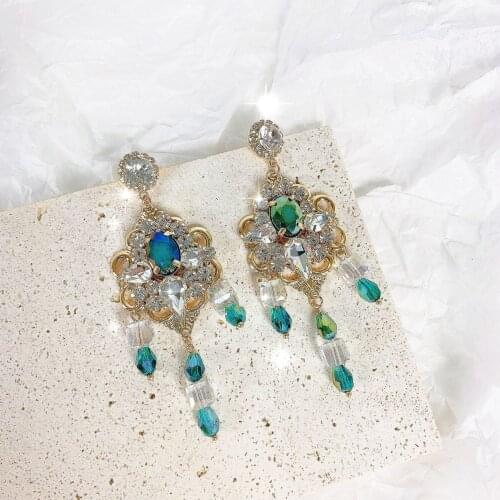 Fashion Jewelry Women Elegant Earrings Bohemia Colorful Zircon Flower Tree Leaves Ear Studs