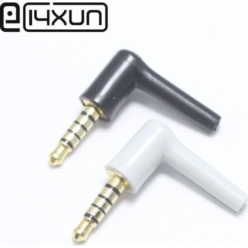 1Pcs 3.5mm Jack 5 Pole 3.5 Male 90 Right Angle L-shaped Stereo Headphone Plug DIY Repair Earphone Jack Audio Soldering Connector