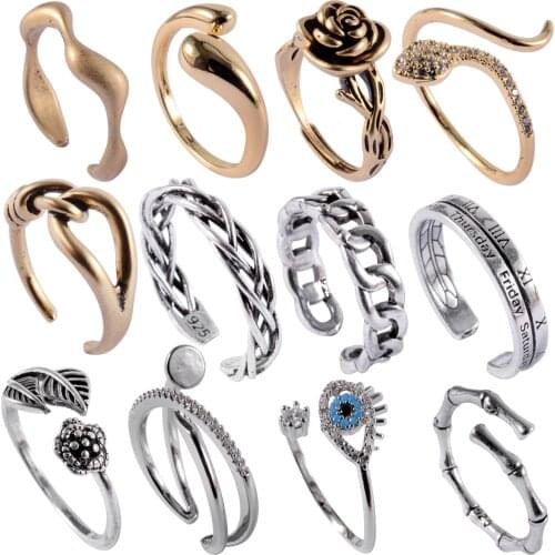 1pcs Open Adjustable Ring Personality Vintage Engagement Ring Vintage Zircon Stone Wedding Ring New Fashion Ring Unisex Ring