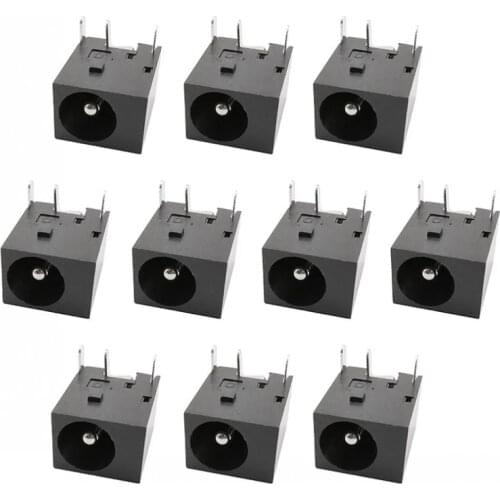 10Pcs/lot DC-044 5.5x2.1mm DC Power Jack Socket 3Pin Connector DC044 5.5*2.1mm DC Power Supply Interface 3-Pin Panel Mount Plug