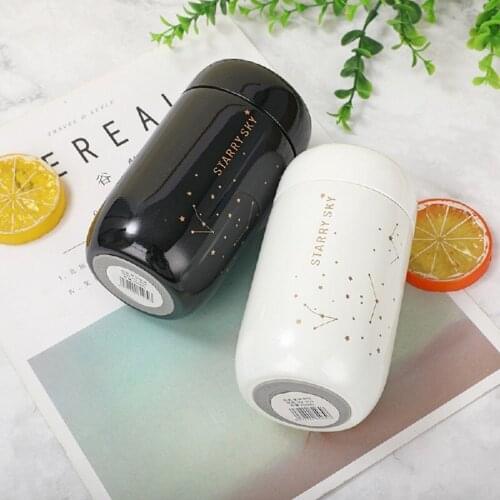 200ml Double Layer Vacuum Flask Starry Sky Mini Small Capacity Coffee Cup 304 Stainless Steel Couple Vacuum Flask Gift