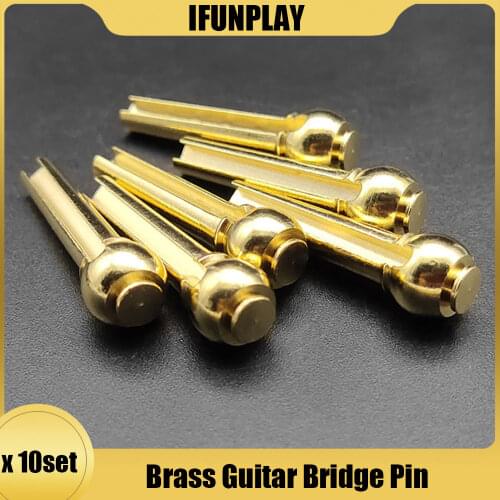 10set Brass Guitar Strings Nail Acoustic Guitar Bridge Pins Brass Guitar Strings Fixed EndPins String Nails