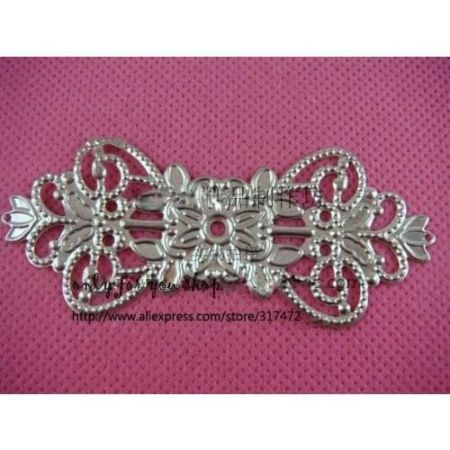 FREE SHIP! 74mmx31mm Long Mental spacer - filigree stamping for DIY jewelry making