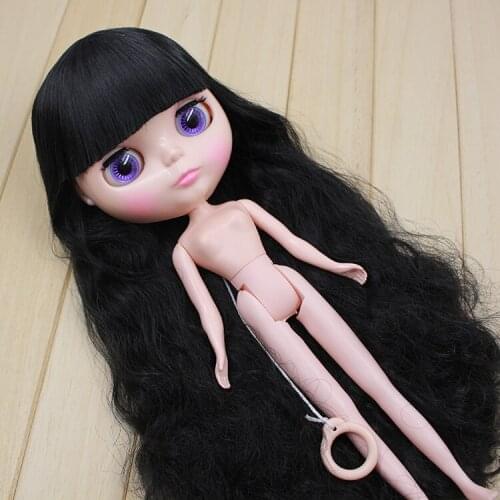 Free shipping cost black long Hair Nude blyth Doll,Suitable For DIY Cute doll