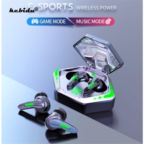 Kebidu Wireless Bluetooth Gaming Earphone Sports/Music Earbud Noise Cancelling HIFI Stereo Bass Gamer Sound Positioning With Mic