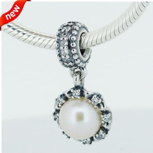 CKK 925 Sterling Silver Jewelry Freshwater Cultured Pear Charms Beads Fits Bracelets For Jewelry Making