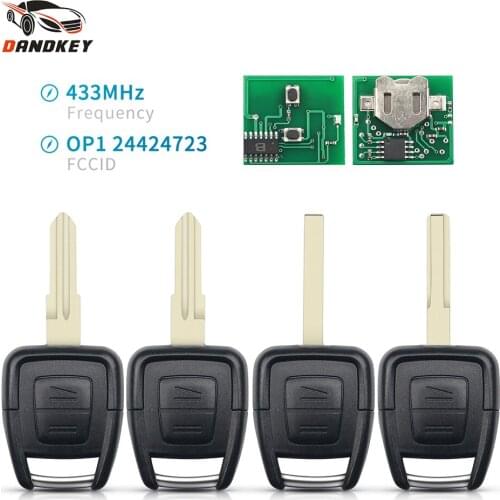 Dandkey Car-Styling 2 Buttons 433Mhz ID40 HU43 HU100 YM28 HU46 Blade Fob Remote Key For Opel Vauxhall Vectra Zafira OP1 24424723