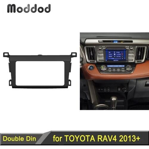 Double Din Stereo Panel For Toyota RAV4 2013 2014 Fascia Radio DVD Dash Mounting Installation Trim Kit Face Frame Bezel