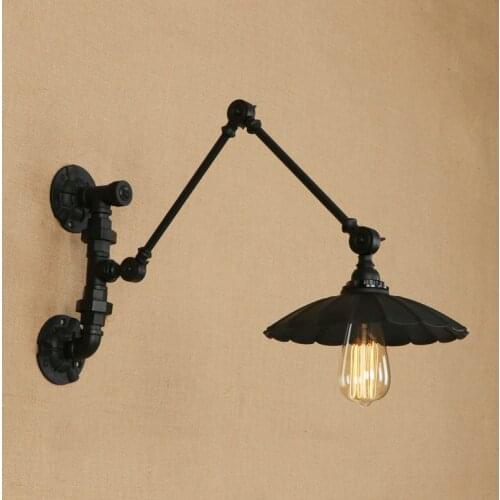 E27 Vintage Industrial Wall Lamp Loft Creative Swing Arm Sconce Balcony Stair Porch Restaurant Bar Bedroom Wall Light Home Light
