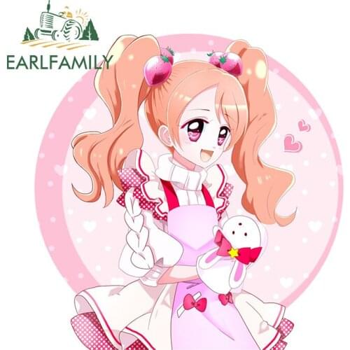 EARLFAMILY 13cm x 12.8cm for Kirakira Anime Car Assessoires Stickers Windows Decal Scratch-Proof Sunscreen Car Door Protector