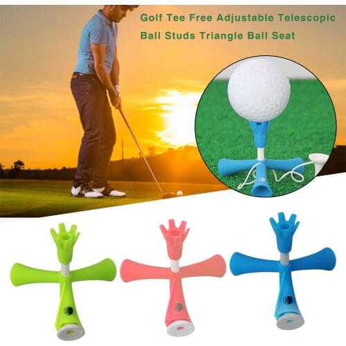 Golf Tee Free Adjustable Telescopic Ball Studs Triangle Ball Seat Golf Training Ball Tee Down Golf Ball HoldeTees Golf Tees Acce