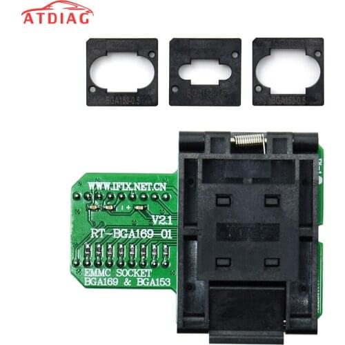 RT-BGA169-01 V2.2 EMMC Seat EMCP153 EMCP169 Socket for RT809H Programmer 11.5*13mm Add more 3 pcs Matrix
