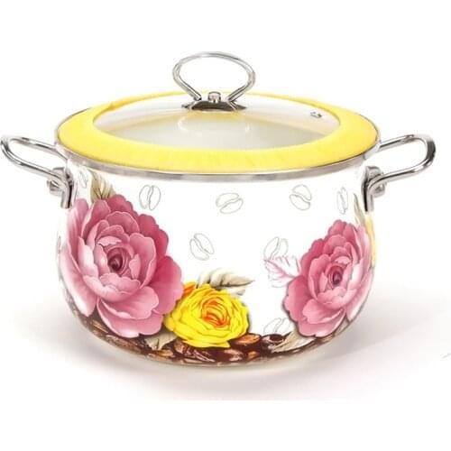 Thickb Enamel soup pot stainless steel hands Casserole cooking utensil pot induction cooker work