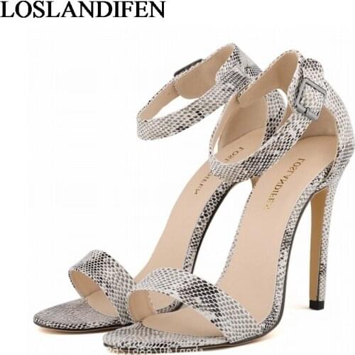 2020 Summer Serpentine Leopard Print. Fashion Simple Women Shoes Ol Career Sexy High Heels Ladies Open Toe Sandals NLK-A0110