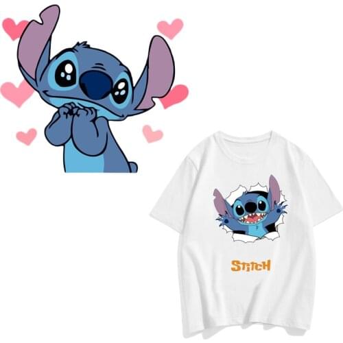 Lilo & Stitch Cartoons lovely Stitch On the iron Heat transfer Vinyl Heat transfer Patches for clothing DIY stickers on clothes