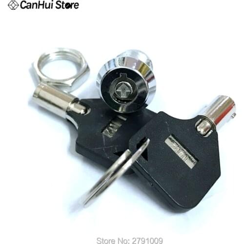 12mm Metal Key Switch 250V ON/OFF Lock Switch KS Electrical Key Rotary Switch with Keys Unilateral Pull Out Single Side Key hole