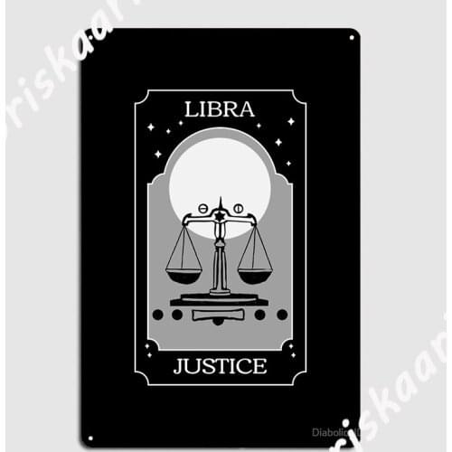 Libra Justice Tarot Metal Sign personalized Garage Club Wall Cave Wall Plaque Tin sign Poster