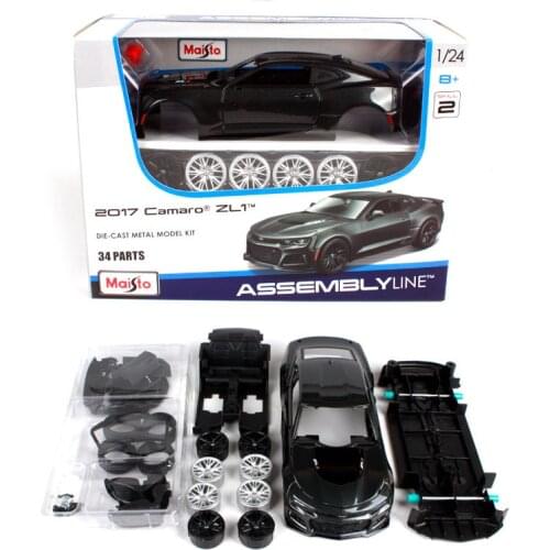 Maisto 1:24 2017 Chevrolet Camaro ZL1 Black DIY Assembled Diecast Model Alloy Car Collectible Kids Toy Gifts Free Shipping