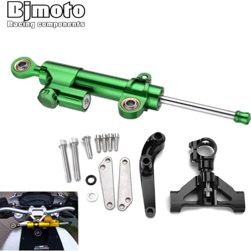 BJMOTO Steering Damper Stabilizer Mounting Bracket For Kawasaki ZZR1400 ZZR 1400 ZX14 2006-2016 Motor Shock Absorber Direction