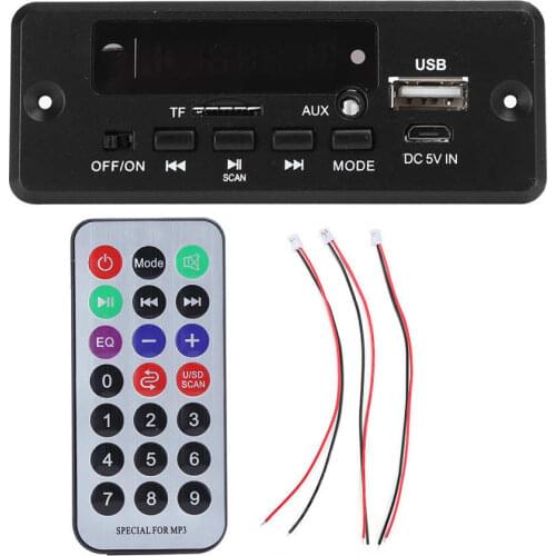 MP3 Bluetooth Decoder Board Digital Display Amplifier Player Module 2x3W Black Supplies supports music in MP3 /WMA/WAV/FLAC/APE