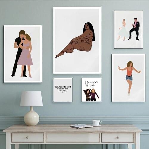 Poster Pulp Fiction Art Print Classic Movie Poster Abstract Minimalist Wall Art Dancing Canvas Painting Wall Pictures Home Decor