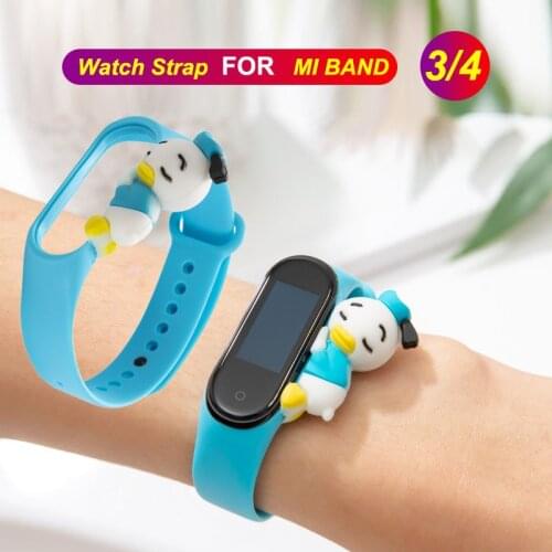 Rubble Silicone Watch Strap For Mi Band 3 4 Strap Wristband Sport Love Bracelet Bracelet For Xiaomi Band 3 4 Strap