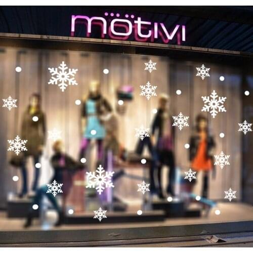 Christmas Showcase Decals 2017 Brand Happy New Year Snowflake Vinyl Window Sticker Decor decorative adornos