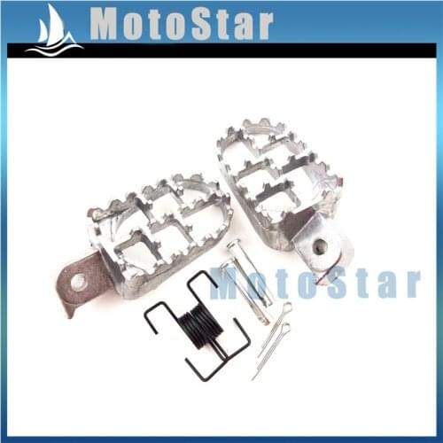 Silver Aluminium Motorcycle Footrest For Pit Dirt Motor Bike XR50R CRF50 CRF70 CRF80 CRF100F