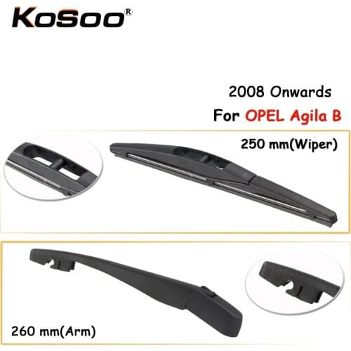 KOSOO Auto Rear Car Wiper Blade For OPEL Agila B ,250mm 2008 Onwards Rear Window Windshield Wiper Blades Arm,Car Accessories