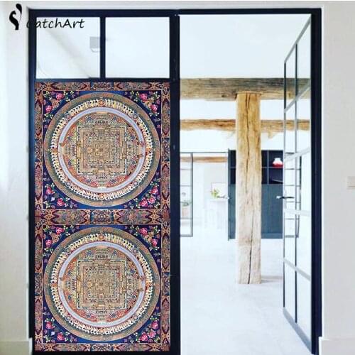 Modern Window glass stickers shading paper glass film glass matte film paper bed opaque bathroom decoration Mandala
