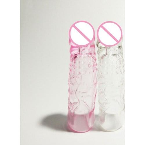 Penis Enlargement Penis Extender Sleeve Realistic Cock Sleeves Delay Ejaculation Dick Condoms + PCS Ring Sex Toys For Men