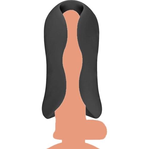 Waterproof Silicone ED Last Delay Ejaculating Exerciser Rechargeable Warming Vibrating Male Masturbator Sex Toys for Men 2019