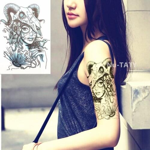 Nu-TATY Waterproof Temporary Sticker Beauty Of Scorpion Goat Skull Pocket Watch Little Bird Creative Tattoo Stickers