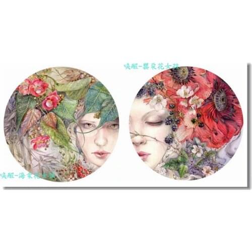 Top Manufacturer Embroidery Poppy Crabapple Girl Needlepoint Cross Stitch with 100% Cotton Floss & Free Shipping for Home Decor