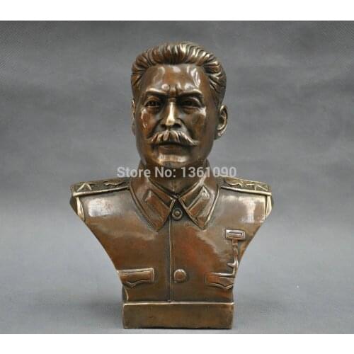 Xd 00524 6'' Russian Leader Joseph Stalin Bust Bronze Statue