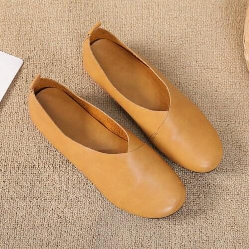 Spring and autumn new large retro single shoe womens shoes flat sole round head soft sole light mouth comfortable womens shoes