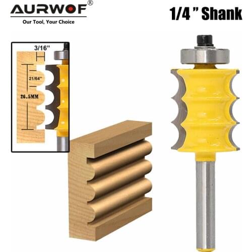 1pc 1/4" 6.35mm High Quality Triple Bead Column Molding Router Bit Tenon Cutter Woodworking Milling Cutters MC01031