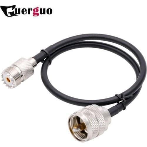 1PC 12" 30CM UHF Female To UHF Male Coaxial RF Cable Connector with RG58 Cable For Antenna Signal Intercom
