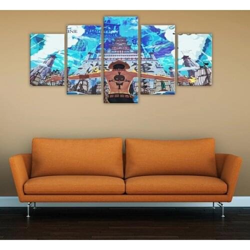 5 Panel One Piece Aces Poster Canvas Painting Mural Wall Art Picture Living Room Bedroom Home Decoration