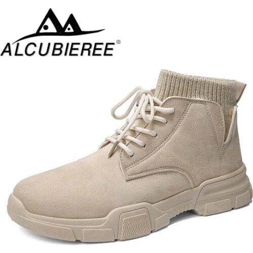 ALCUBIEREE Martin Boots Men Shoes 2020 New High-top Boots Non-slip Lightweight Socks Casual Shoes Mens Boots Zapatos De Mujer