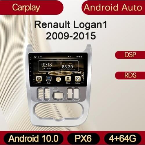 Iodun For Renault Logan 1 Sandero 2009-2015 Car Radio Stereo Receiver Player With Screen Carplay Android Auto Din Bluetooth Mp3